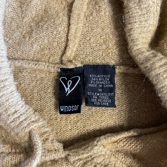 Windsor medium tan crop top distressed hoodie - Picture 3 of 5